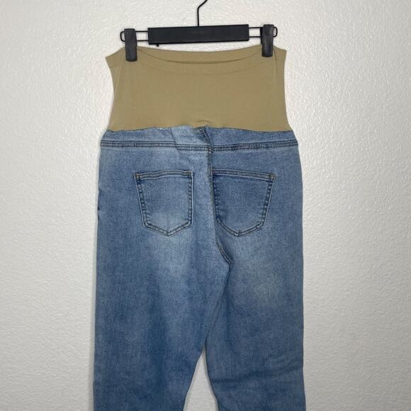 Time and Tru Womens Jeans Size M Maternity Light Wash Distressed Skinny Leg - Picture 13 of 14